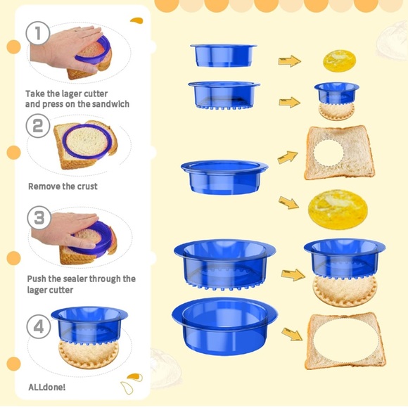 Sandwich mold Maker Sandwich Cutter Sealer for Bread Pancake Maker - Picture 3 of 4